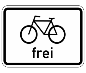 Panneau de signalisation : cyclistes exemptés des restrictions de circulation