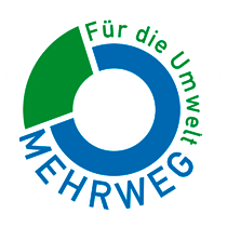 Logo "Mehrweg" c'est-à-dire que que la bouteille est réutilisable dans le cadre du système de consigne en Allemagne