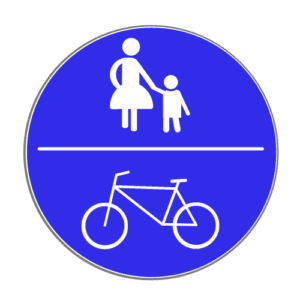 Panneau de signalisation : voie partagée entre les piétons et les cyclistes